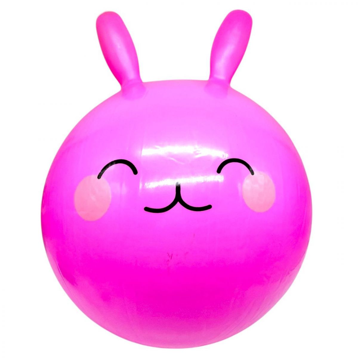 М`яч для фітнесу, діаметр 43 см, висота з вушками 53 см, у пакеті (РОЖЕВИЙ)  фото 1