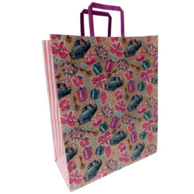 Пакет паперовий з ручками бурий (5 шт в пакуванні) 32х15х38 см  фото 1