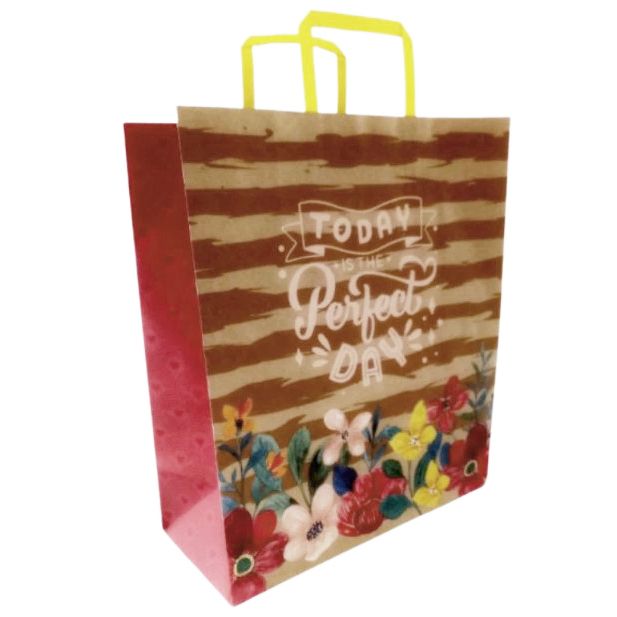 Пакет паперовий з ручками бурий (5 шт в пакуванні) 32х15х38 см  фото 1