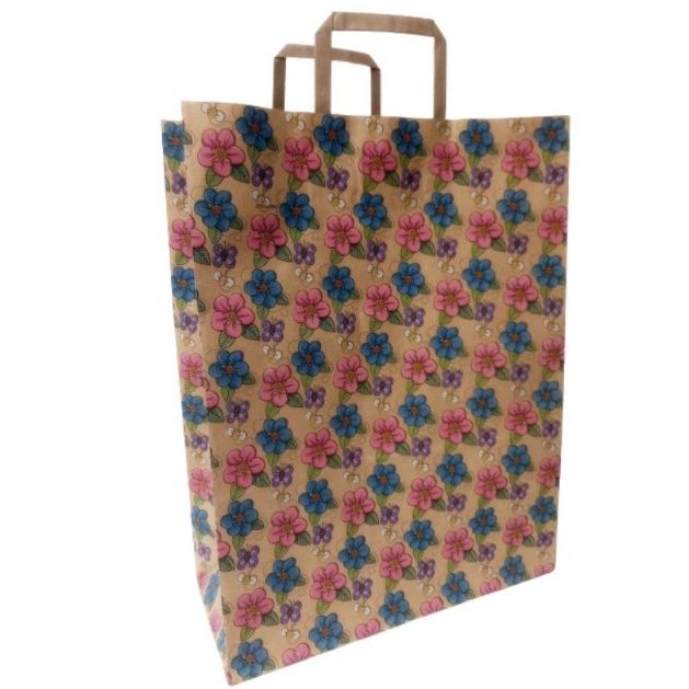 Пакет паперовий з ручками бурий (5 шт в пакуванні) 32х15х42 см  фото 1