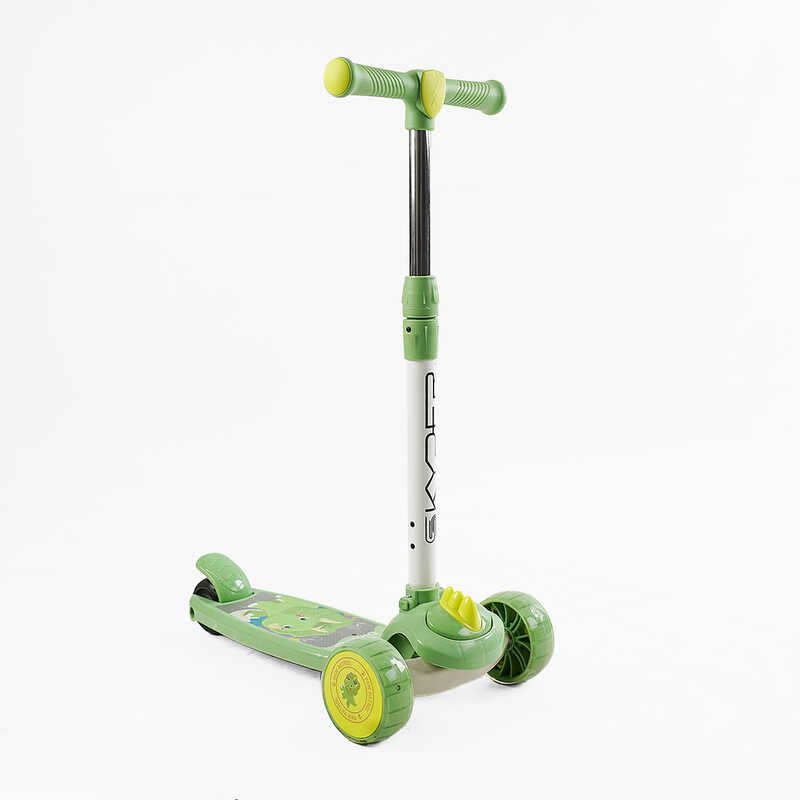 Самокат триколісний Skyper колеса PU 108х44мм зі світлом, музика та підсвічування платформи, кермо знімне  фото 1