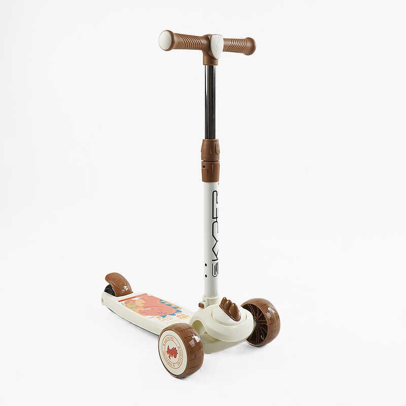 Самокат триколісний Skyper колеса PU 108х44мм зі світлом, музика та підсвічування платформи, кермо з’ємне  фото 1