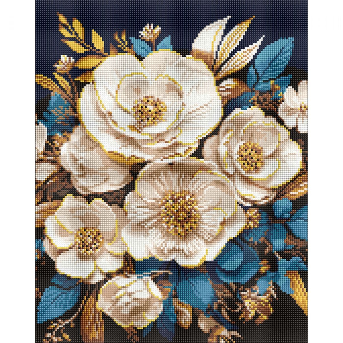 Алмазна мозаїка без підрамника "Біла симфонія" 40х50 см  фото 1