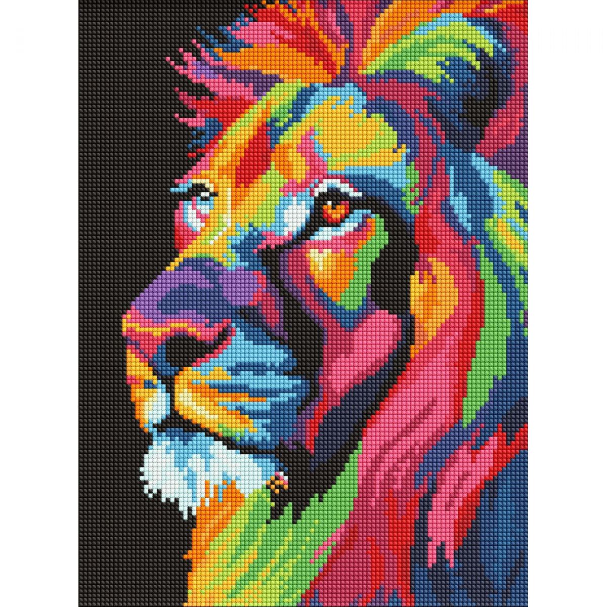 Алмазна мозаїка "Яскравий лев" 30х40 см  фото 1