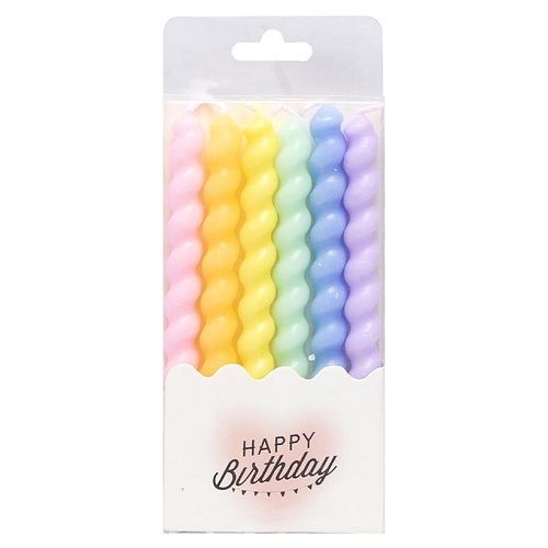 Набір свічок для торта (6 шт) кольорова спіраль  фото 1