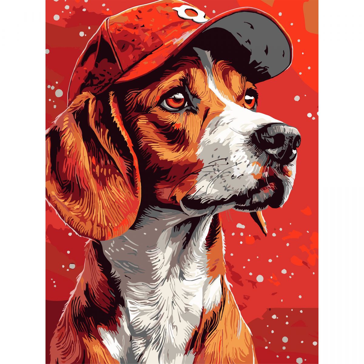 Картина по номерах "Пес у кепці" 30х40 см  фото 1