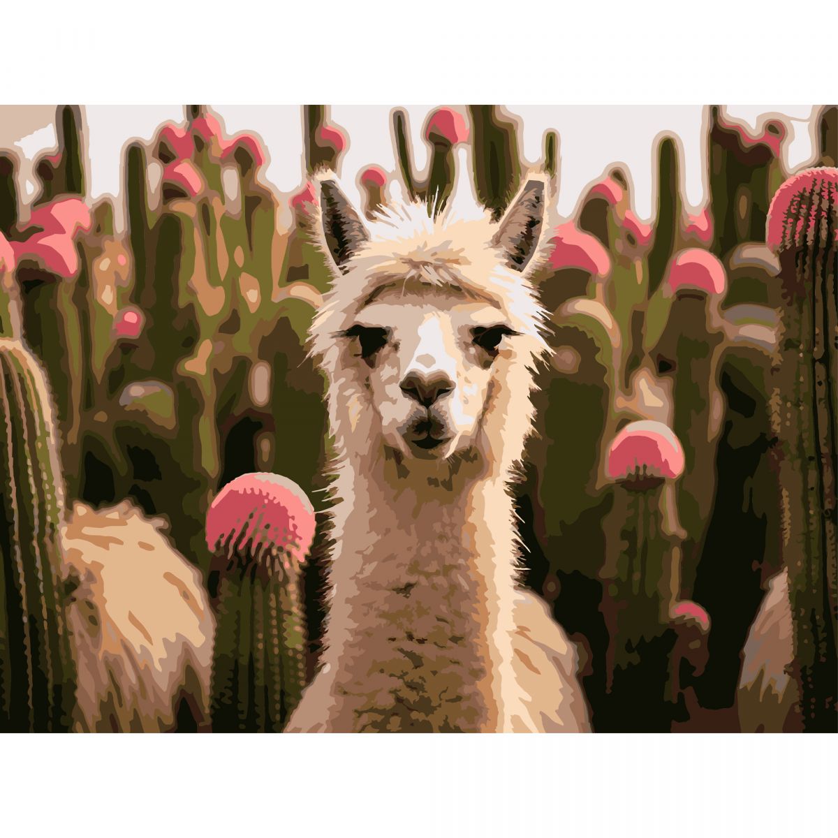 Картина по номерах "Альпака серед квітів" 30х40 см  фото 1