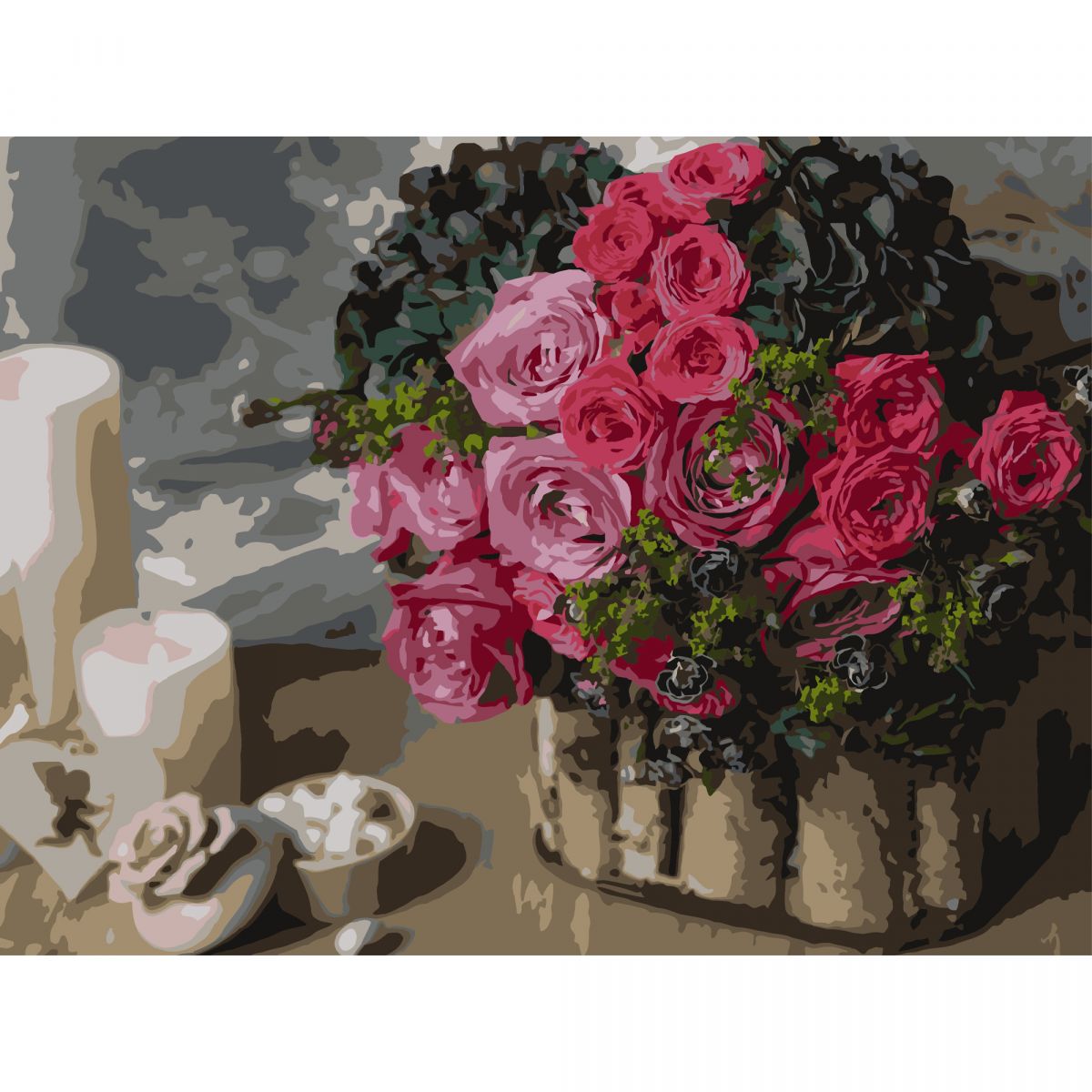 Картина по номерах "Рожевий букет" 30х40 см  фото 1