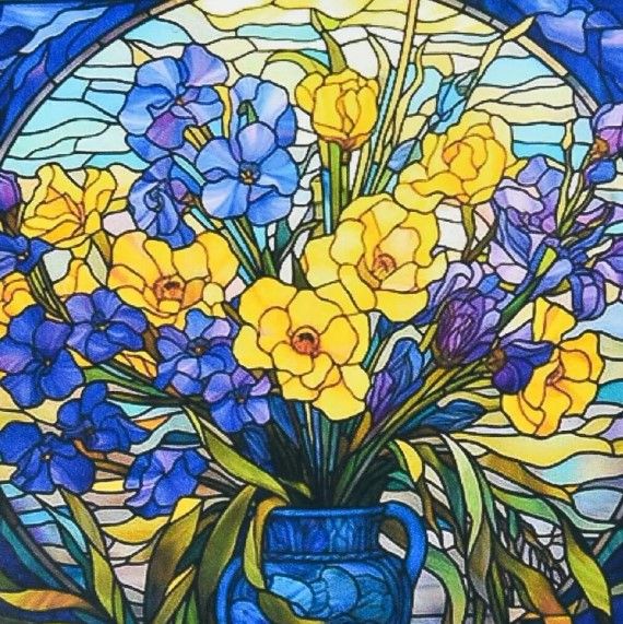 Набір для творчості алмазна картина Вітражні квіти Strateg розміром 30х30 см (DEEX16280)  фото 1