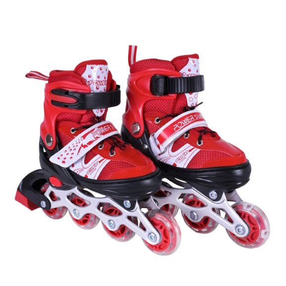 Роликові ковзани розмір M (34-37) колеса PVC (ЧЕРВОНІ)  фото 1