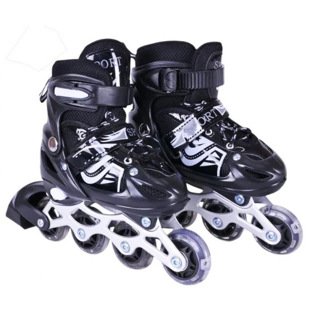 Роликові ковзан  розмір S (30-33) колеса PVC (ЧОРНІ)  фото 1