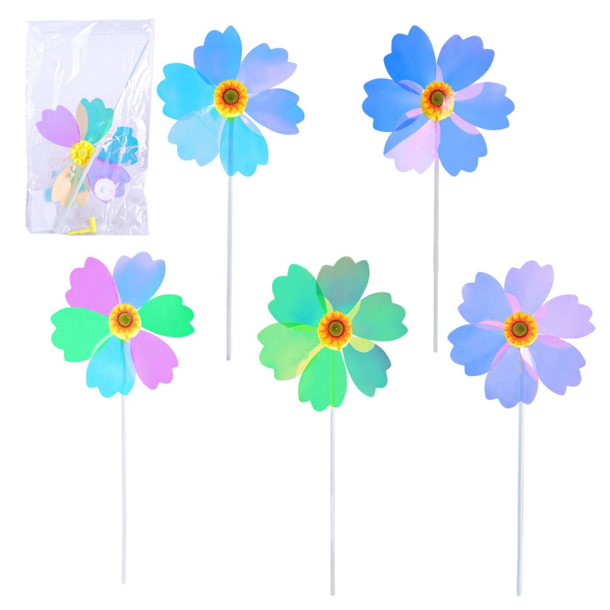 Вітрячок (висота 40 см,1 квітка 22 см, пакет 25*1,5*42 см) мікс видів  фото 1