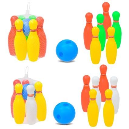 Боулінг арт.  6805 (108шт/2) 6 кеглів, мʼячик у сітці 15,5*15,5*18 см  фото 1