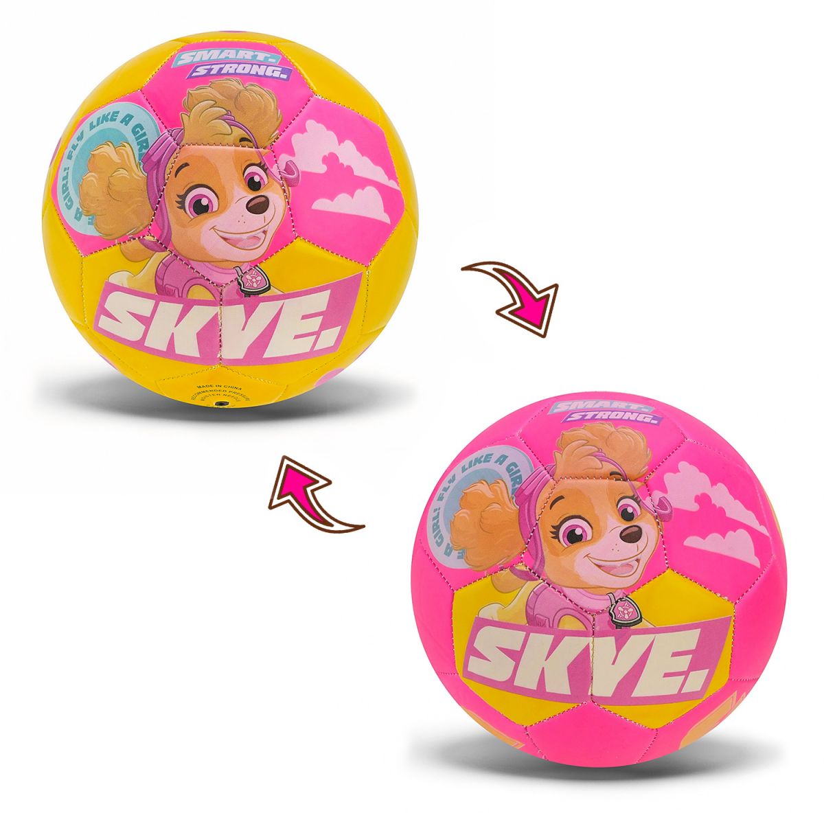 Мʼяч футбольний  №3, Paw Patrol PVC 150 гр рожевий  фото 1