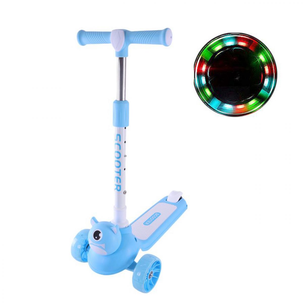 Самокат дитячий 3-х колісний, складний у пакеті (БЛАКИТНИЙ)  фото 1