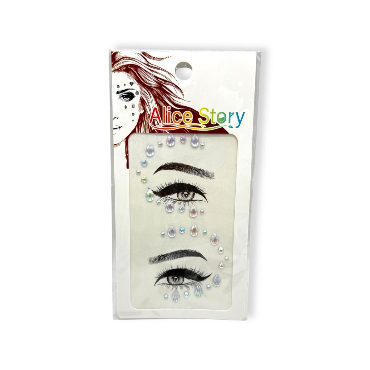 Наклейки-стразы для лица (серебристый)  фото 1