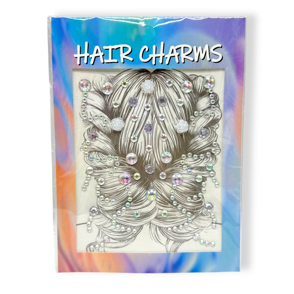 Наклейки-стразы для волос (серебристый)  фото 1