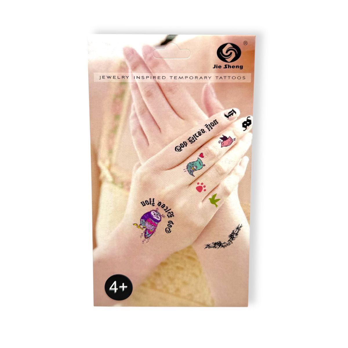 Набор временных тату 4 листа  фото 1