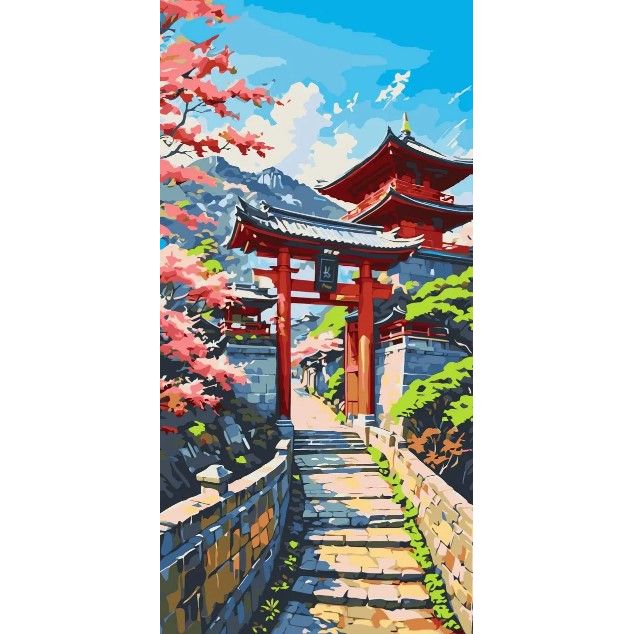Картина за номерами "Японська весна" 40*80 см  фото 1