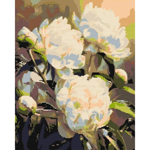 Алмазна мозаїка "Гармонія півоній" 40*50 см  фото 1