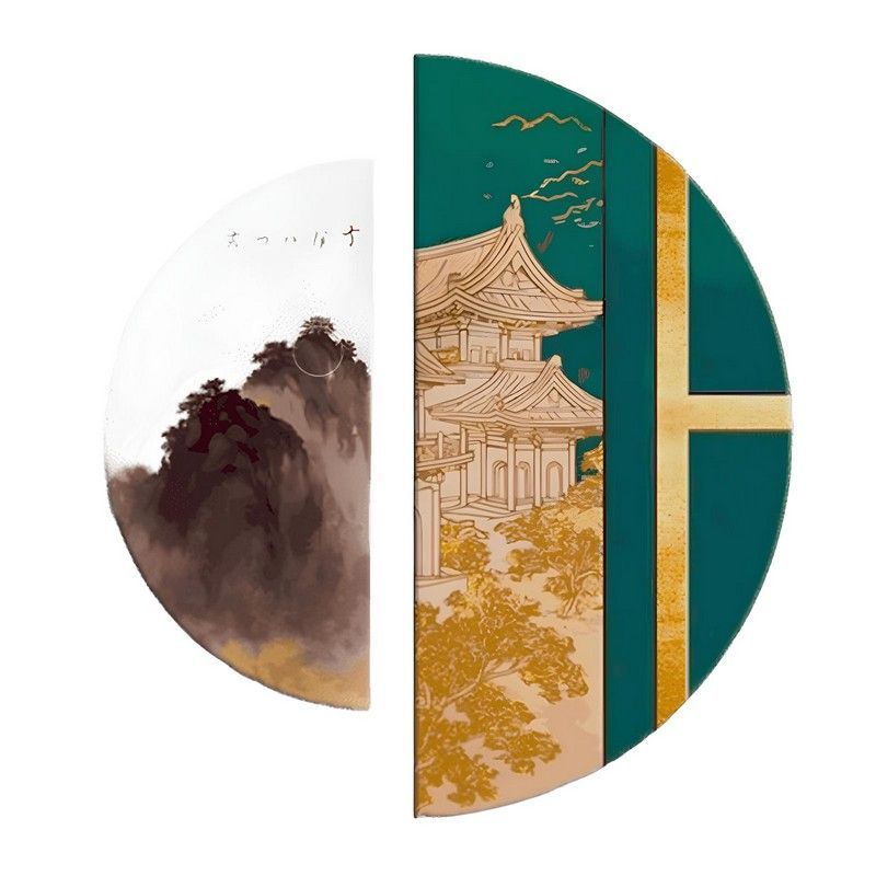 Картина за номерами з фарбами металік "Східна гармонія" (напівкруги 50 см, 70 см)  фото 1