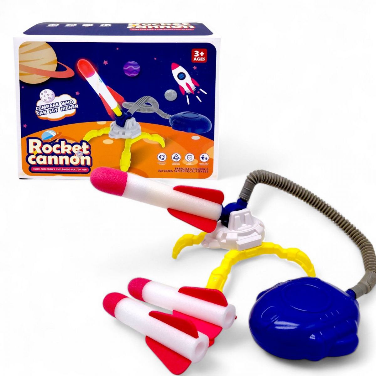 Запускалка, механический принцип работы, 3 снаряда, подсветка, в коробке  фото 1