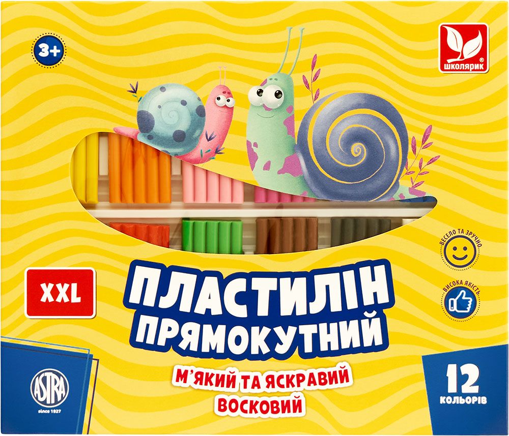Пластилін прямокутний (12 кольорів)  фото 1