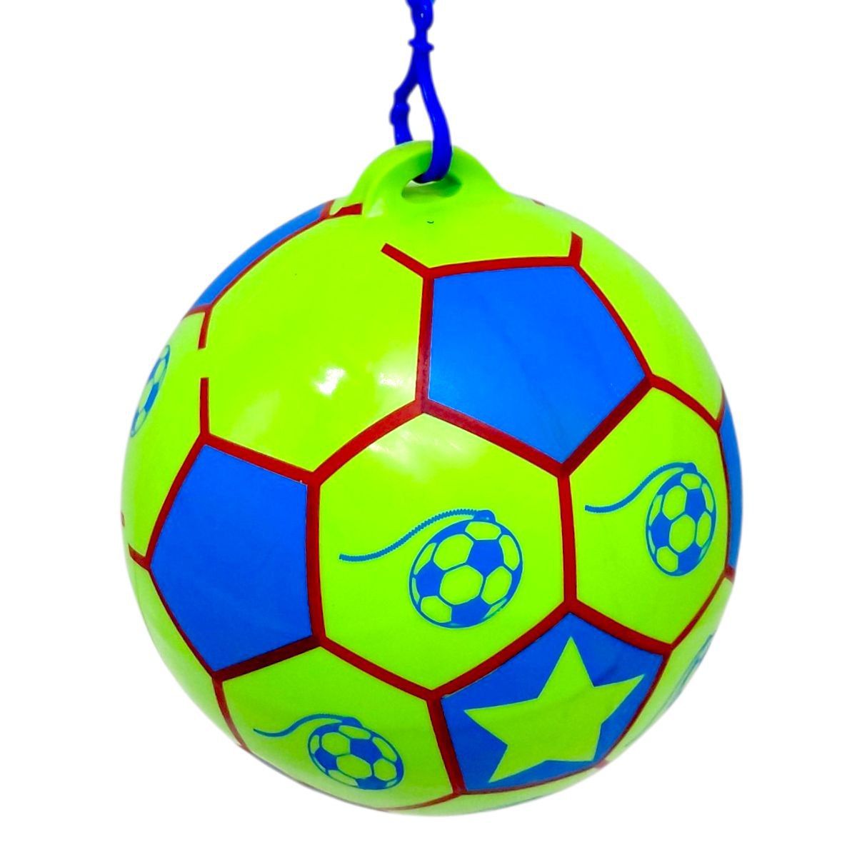 М'яч гумовий, діаметр 17 см, карабін з пружинкою, ЗЕЛЕНИЙ  фото 1