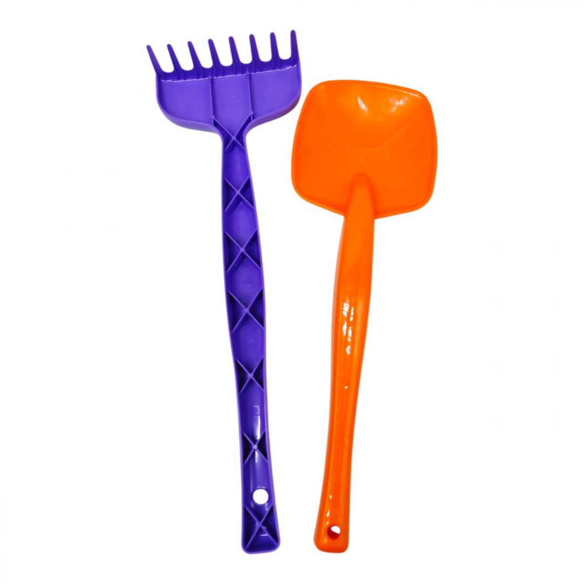 Пісочний набір Лопатка та граблі (фіолетово помаранчеві) мікс  фото 1