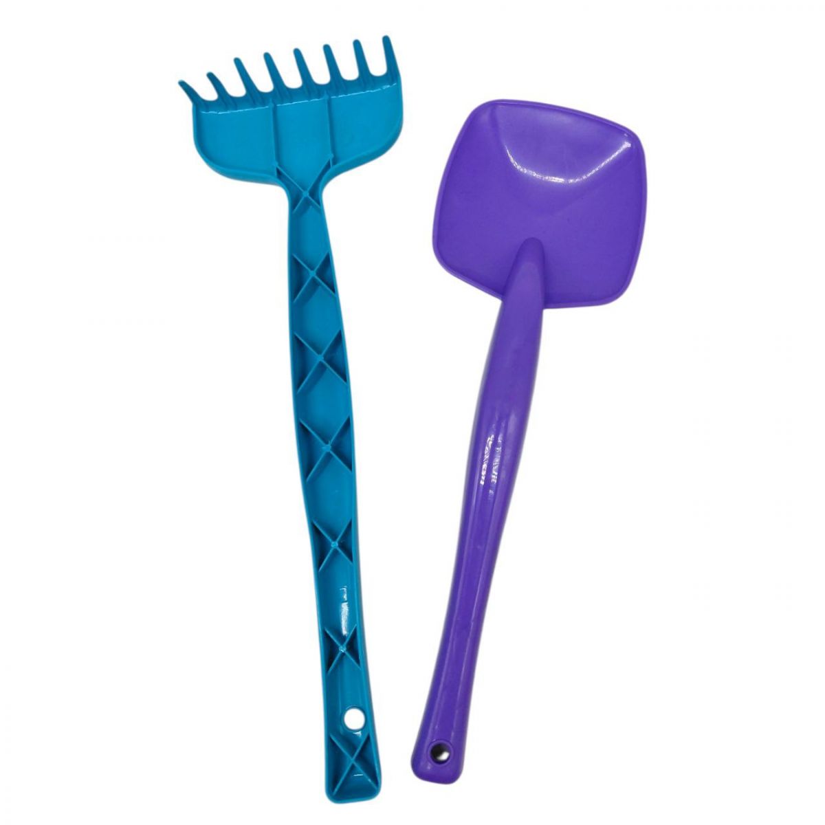 Пісочний набір Лопатка та граблі БІРЮЗОВО-МАЛИНОВІ  фото 1