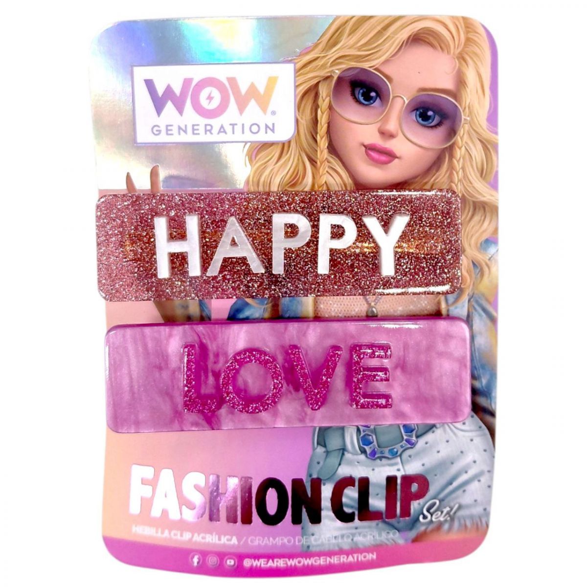 Вишукана заколка для волосся, 2 штуки в наборі HAPPY LOVE РОЖЕВИЙ  фото 1