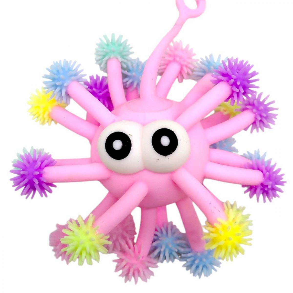 Іграшка-антистрес Лохматик-восьминіжка, з підсвічуванням (РОЖЕВА)  фото 1