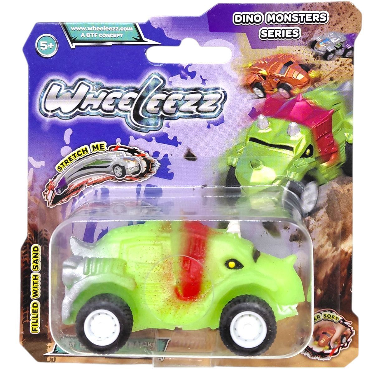 Машинка-тягнучка серії Dino, Wheeleezz (Діно, Віліз) САЛАТОВИЙ  фото 1