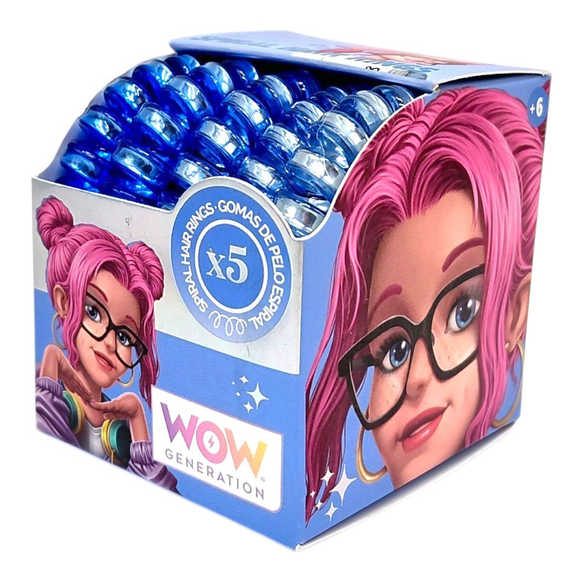 Резинка пружинка для волос "Градиент" (5 штук в наборе) Голубые  фото 1