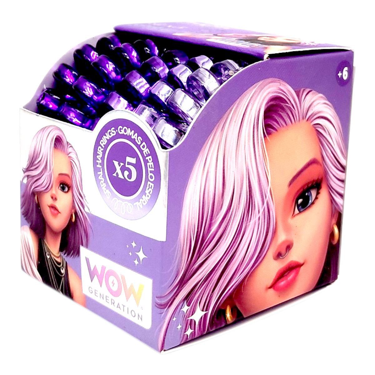 Резинка пружинка для волос "Градиент" (5 штук в наборе) Фиолетовые  фото 1