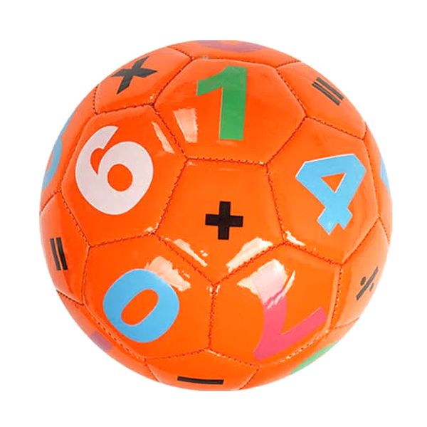 Мяч футбольный №2 "ЦИФРЫ" (ОРАНЖЕВЫЙ)  фото 1