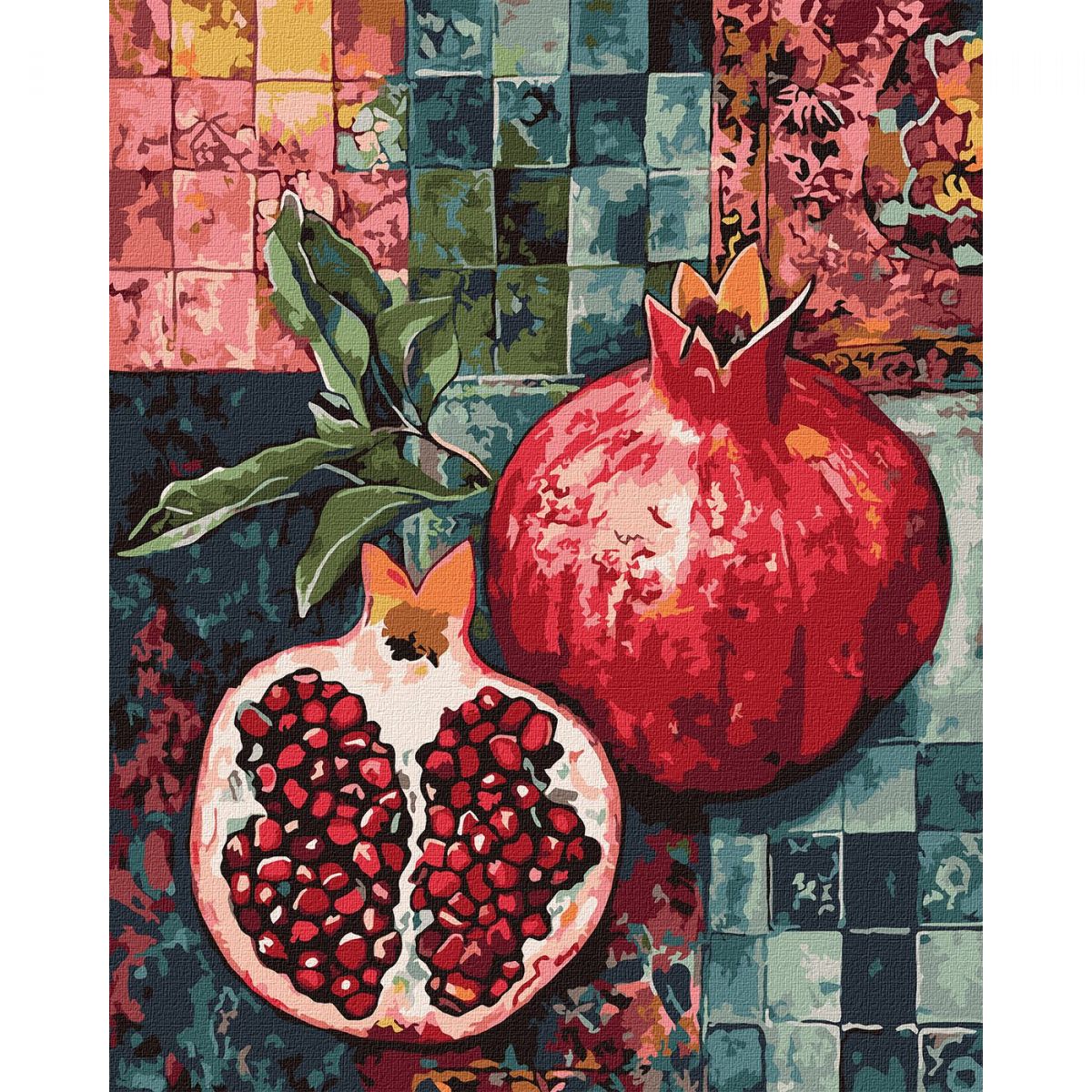 Набор для росписи по номерам "Красный гранат" 40х50см  фото 1