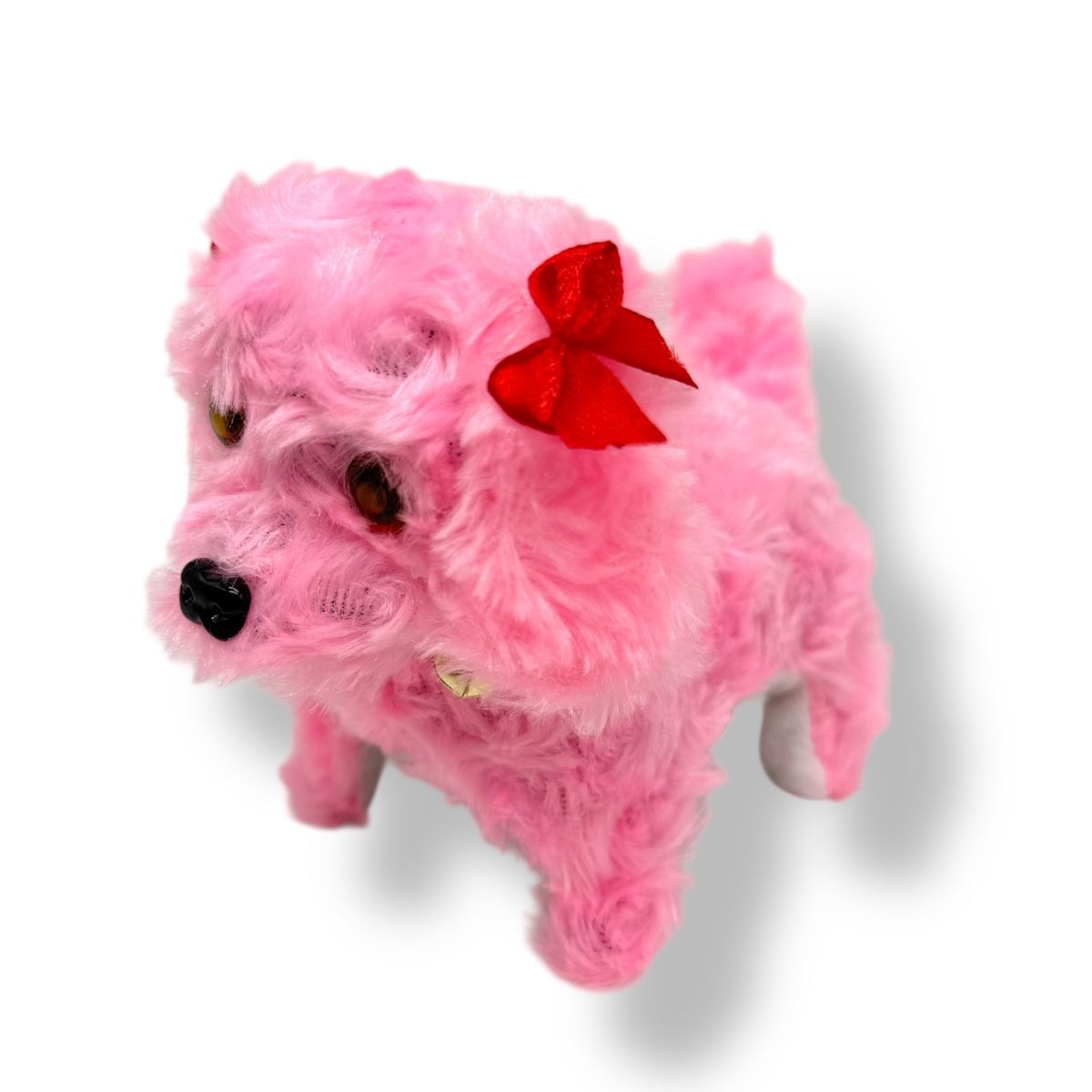 Собачка ходилка з бантом (РОЖЕВА)  фото 1