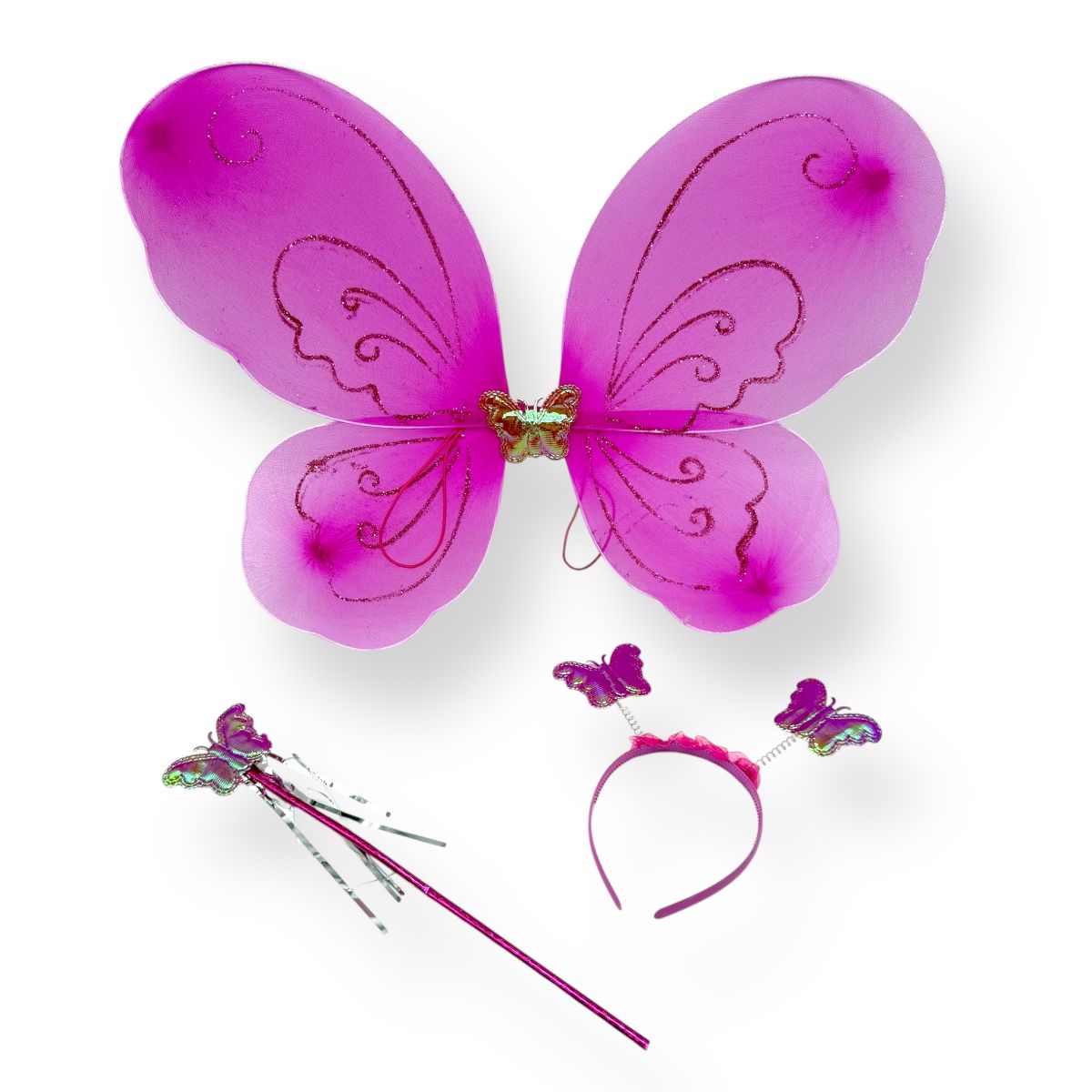 Крила метелика з обручем, паличка (МАЛИНОВИЙ)  фото 1