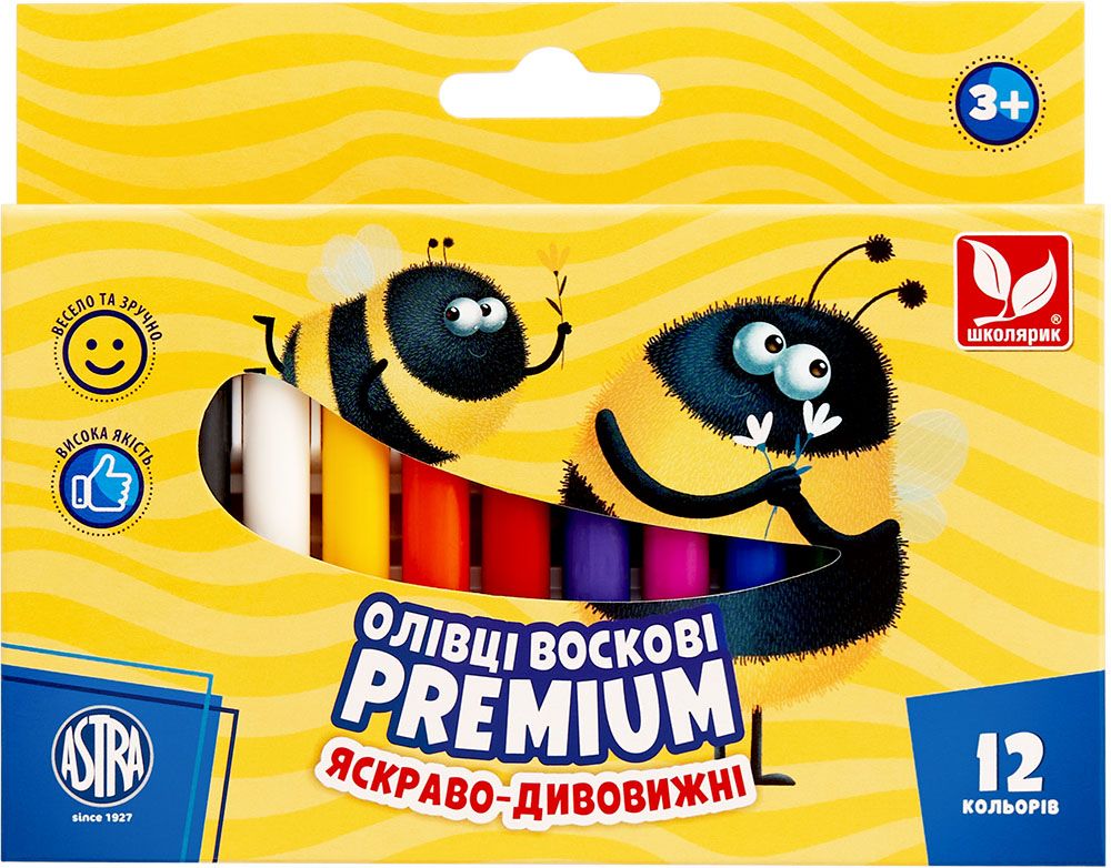 Олівці воскові Преміум 12 кольорів  фото 1