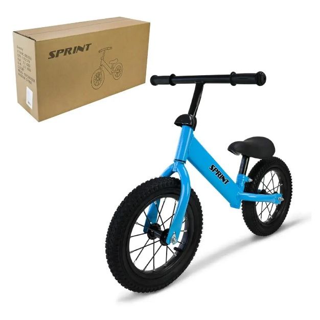 Велобіг (сталевий, колеса 12 дюймів надувні) синій  фото 1