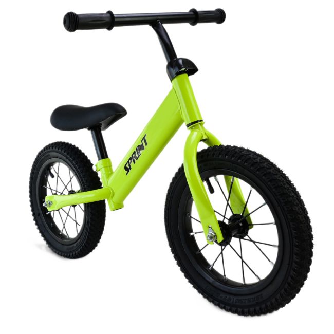 Велобіг (сталевий, колеса 12 дюймів надувні) зелений  фото 1
