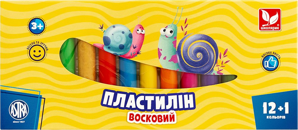 Пластилін круглий, (12+1 шт кольорів)  фото 1