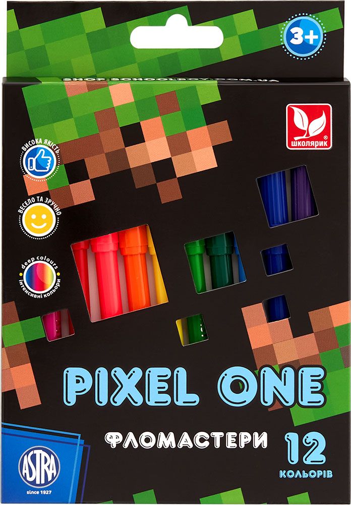 Фломастери Pixel One, (12 кольорів)  фото 1