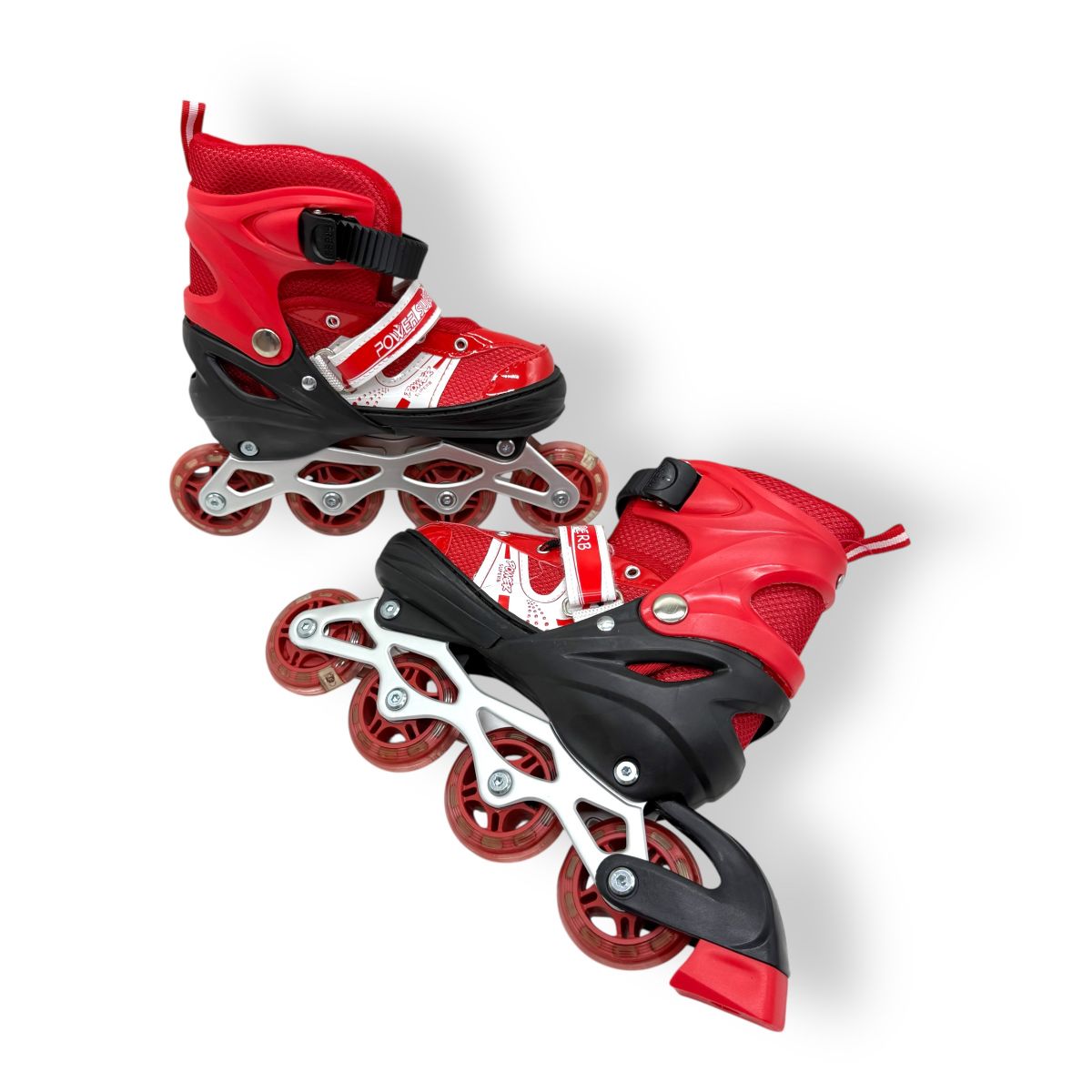 Ролики, колеса PVC розмір M (34-37) в сумці (ЧЕРВОНІ)  фото 1