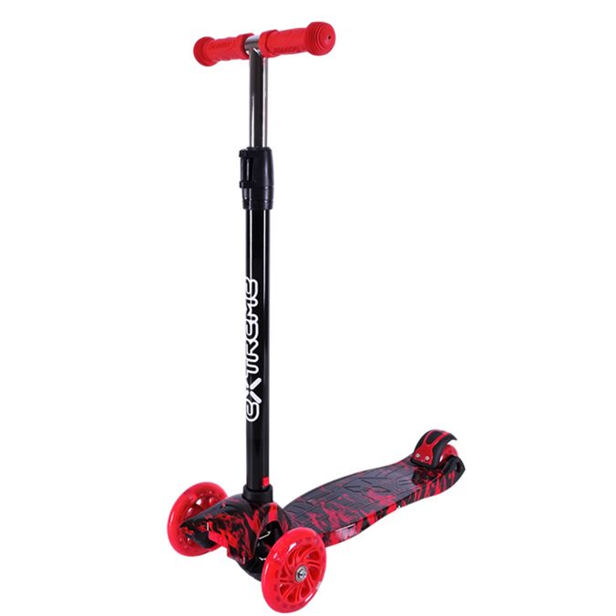 Самокат дитячий 4-х коліс  MAXI, колеса PU світяться (ЧЕРВОНИЙ)  фото 1