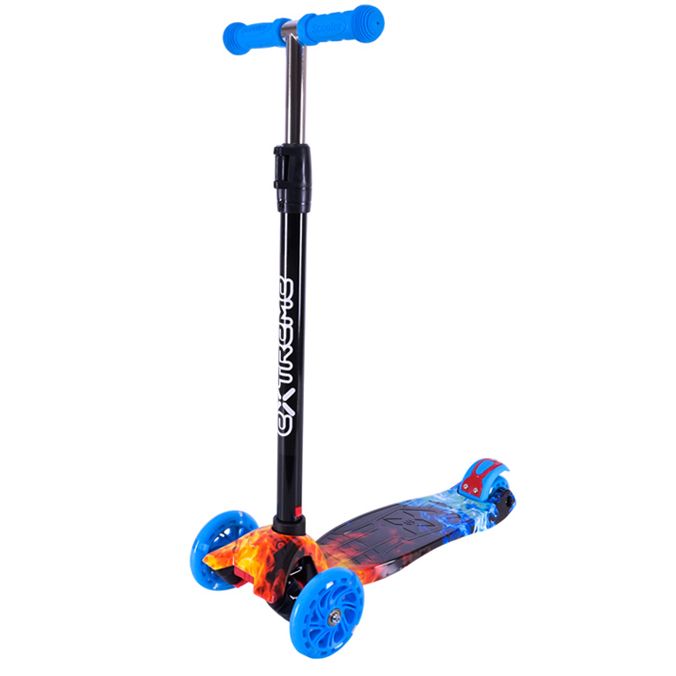 Самокат дитячий 4-х коліс  MAXI, колеса PU світяться (СИНІЙ)  фото 1