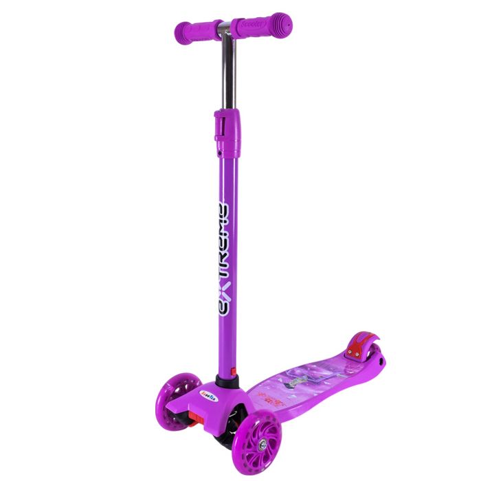 Самокат дитячий 4-х коліс.  MAXI, колеса PU світяться (ФІОЛЕТОВИЙ)  фото 1