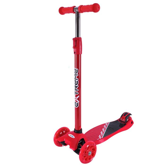 Самокат дитячий 4-х коліс.  MAXI, колеса PU світяться (ЧЕРВОНИЙ)  фото 1