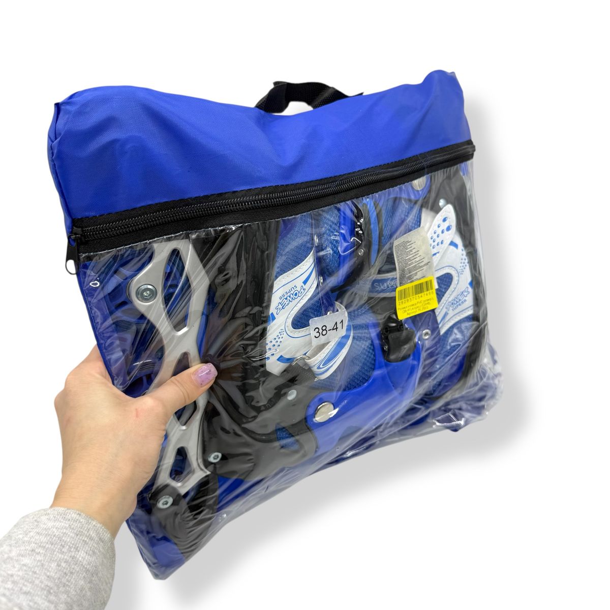 Ролики колеса PVC розмір L (38-41) в сумці (СИНІ)  фото 1